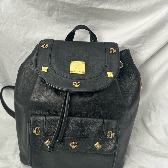 MCM Black leather backpack 🔥 - Picture 10 of 12